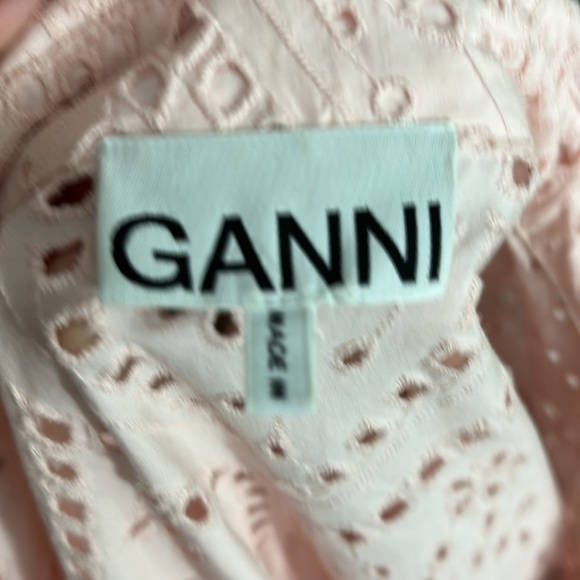Ganni broderie anglaise eyelet pink puff sleeves mini dress .Excellent condition - Picture 6 of 7